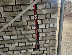 조적벽체 소방 배관 및 입선